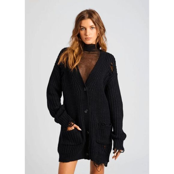 Brand New SER.O.YA Black Florence Sweater Dress - Size Medium - Picture 1 of 4